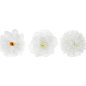 Party dekorace Santex Dekorace umělé bílé květiny 7, 9, 10 cm 9 ks