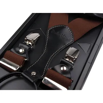 Kšandy Šle pánské PAOLO UDINI / 22, délka 110cm, šíře 3,5cm, tvar Y, tmavě hnědé