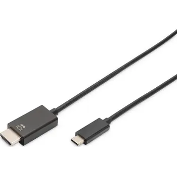 Video kabel Digitus AK-300330-050-S adaptér k video kabelům 5 m USB typu C DisplayPort Černá