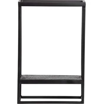 police Černý kovový nástěnný stojan 40x60 cm Febe – WOOOD ID_1525264