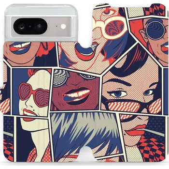 Pouzdro na mobilní telefon Flipové pouzdro Mobiwear - Google Pixel 8 - VP18P Komiks (Knížkové flip pouzdro, obal, kryt na mobil Google Pixel 8 - VP18P Komiks, materiál Umělá kůže + TPU - ochrana 360°, stojánek, silikonová vanička, magnetické zavírání)