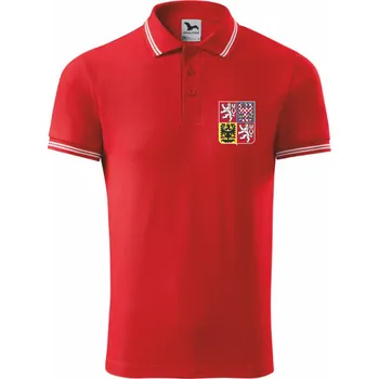 Pánská košile ON-DESIGN Pánská polokošile s potiskem český znak Velikost: XL, Barva: červená