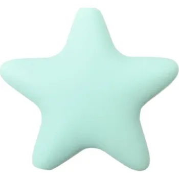 Dětské navlékací korálky Natana velké silikonové korálky hvězda mátové 47 mm 1 kus