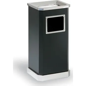 Venkovní odpadkový koš B2B Partner Odpadkový koš s popelníkem, 650 x 310 x 260 mm, černá / nerez