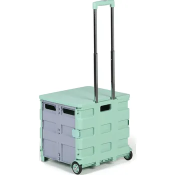 Nákupní košík B2B Partner Skládací nákupní vozík, 50L, nosnost 35 kg, 2 pevná kola