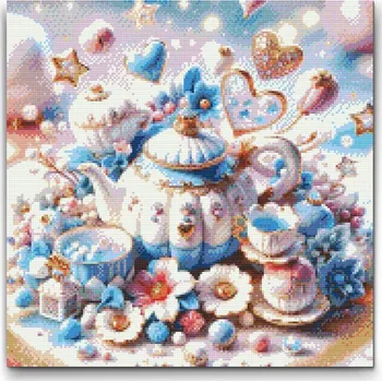 Diamantové malování Diamantové malování - Kouzelná sada nádobí Velikost: 50x50cm, Rámování: Pouze srolované plátno, Diamanty: Kulaté