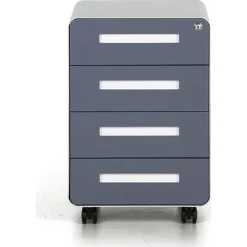 Zásuvkový kontejner B2B Partner Kancelářský mobilní kontejner METAL, 4 zásuvky, grafit