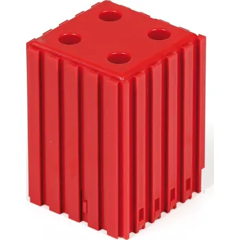 B2B Partner Plastový box na nářadí s válcovou stopkou D8, modul 5x5, 4 dutiny, červená