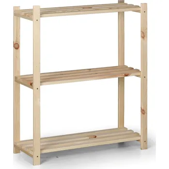 Dílenský regál B2B Partner Dřevěný laťkový regál, 900 x 750 x 400 mm, 3 police
