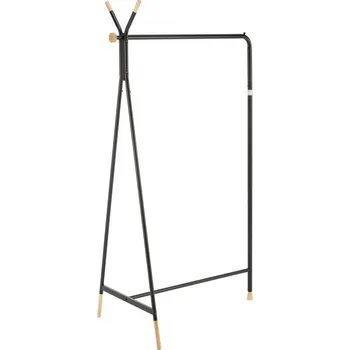 Věšák Stojanový věšák PEPA — kov, masiv, černá