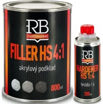 barva a nátěr na dřevo Rustbreaker RB FILLER HS 4:1 AKRYLOVÝ PODKLAD Barva: šedá, Balení: 0,8 l + 0,2 l
