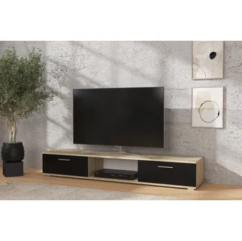 Televizní stolek Nábytek PEGAS s.r.o. RTV SELLA Sonoma+Černá Matná