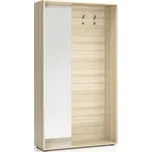 PLAN Šatní stěna BORDER se zrcadlem, 2 háčky, dub přírodní