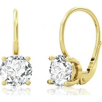 Náušnice Třpytivé náušnice Gerda, žluté zlato se zirkony, Patent klasický, 585-66-3-0628.0Z00.0.00.001.08