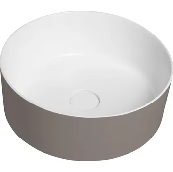 Sapho Thin Umyvadlo na desku, Rockstone, Ø 38 cm, agila/bílá mat, WN548-43