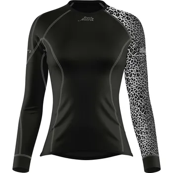 Dámské funkční triko s dlouhým rukávem LEO černá/šedá Bamboo Heavy - Šedá / M
