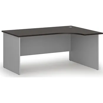 Psací stůl B2B Partner Rohový kancelářský psací stůl PRIMO GRAY, 160x120 cm, pravý, šedá/wenge