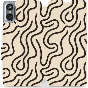 Pouzdro na mobilní telefon Flipové pouzdro Mobiwear - Sony Xperia 10 VI - VA60S Linky (Knížkové flip pouzdro, obal, kryt na mobil Sony Xperia 10 VI - VA60S Linky, materiál Umělá kůže + TPU - ochrana 360°, stojánek, silikonová vanička, magnetické zavírání)