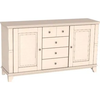 Komoda Jitona Georgia komoda, 2 dveře, 4 zásuvky borovice bílá
