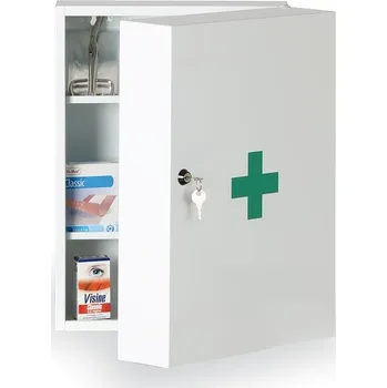 Lékárnička Kovová lékárnička na zeď, 45 x 32 x 19 cm, s náplní DIN13157