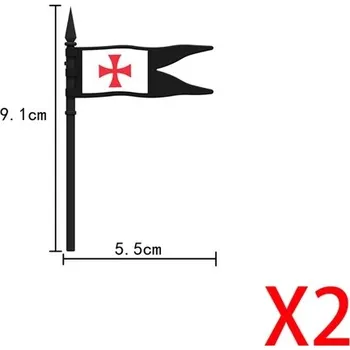 ostatní stavebnice Středověké vojenské stavebnice rytířů a štítů, vlajky - Q1001-1-2PCS