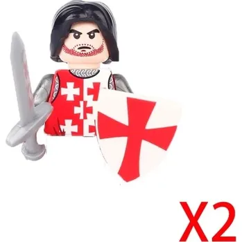 Stavebnice LEGO Středověký válečník s teutonskými rytíři a koňmi | lego figurky a komponenty - B18-30-2-2PCS
