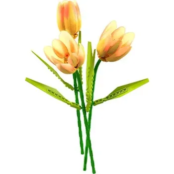 Stavebnice LEGO Kreativní stavebnice tulipánů | lego styl - BÍLÝ