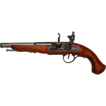 Replika zbraně Replika pistole křesadlová, nikl, levá, 18.stol.