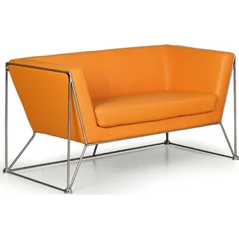 Sedací souprava Kožená sedací souprava NET, dvoumístná, oranžová