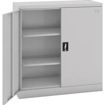 Policová skříň Plechová policová skříňka na nářadí, dvoudveřová, cylindrický zámek, 1040 x 1000 x 435 mm