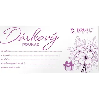 Dárková krabička Dárkový poukaz pro klientky - Fialový
