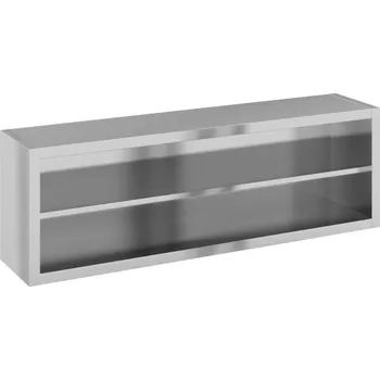 Policová skříň Závěsná nerezová skříň otevřená, 1800 x 400 x 600 mm