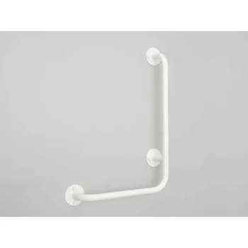 Madlo do koupelny wela lomené madlo sprchové invalidní LEVÉ BÍLÉ PREMIUM domadlo šířka x výška: 40 x 40 cm, Průměr: 30 mm