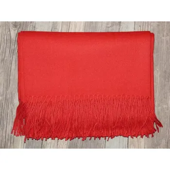 Přehoz na lůžko Deka/pléd z lamí vlny (100% baby alpaca, červená)