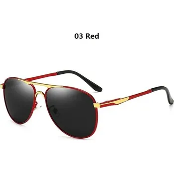 Luxusní pilotní polarizační sluneční brýle UV400 - 03 Červená