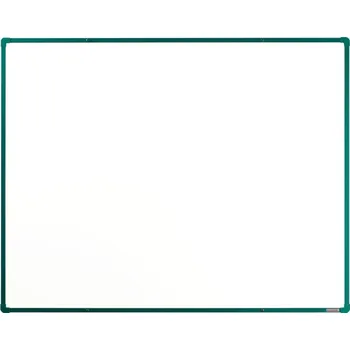 boardOK Bílá magnetická popisovací tabule s keramickým povrchem boardOK, 1500 x 1200 mm, zelený rám