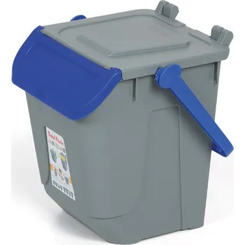 Mobil Plastic Plastový odpadkový koš na třídění odpadu ECOLOGY, 25 l, šedá/modrá