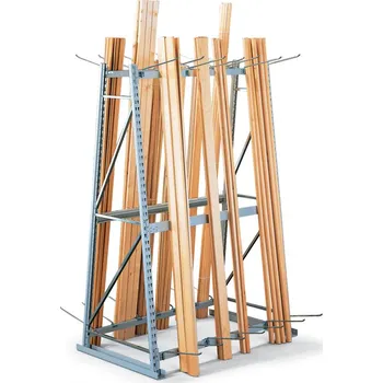 Dílenský regál META Regál na skladování profilů - oboustranný, 2200 x 1400 x 800 mm, přístavný