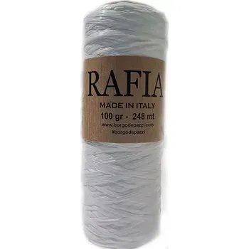 Příze Borgo de Pazzi Rafia 1 Bílá (Přírodní viskóza Rafia 1 Bílá)