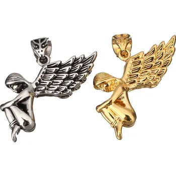 Souprava šperků Přívěsek klečící anděl z chirurgické oceli - Povrchová úprava Bez galvanizace VL 422