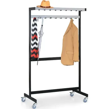 Věšák Corping Kovový řadový věšák - jednostranný, s kolečky