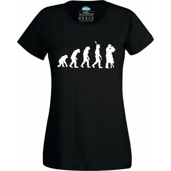 Dámské tričko Evoluce lásky (Skladem XS-4XL) (Velikost: 4XL, Barva: Černá)