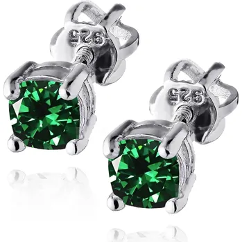 Náušnice NUBIS® Stříbrné náušnice se zelenými zirkony - NB-3759-G