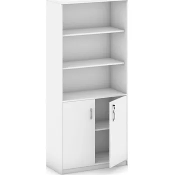 Kancelářská sestava Skříň policová 2-dveřová MIRELLI, 800 x 400 x 1800 mm, bílá