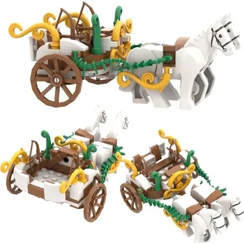 ostatní stavebnice Stavební kostky model vozu a koně | lego styl - Bez originální krabice