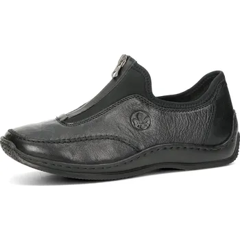 Dámské polobotky Rieker dámské kožené polobotky - černé