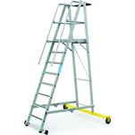 ZARGES Hliníkový skládací plošinový žebřík, 8 příček, výška plošiny 2,1 m