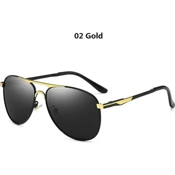 Luxusní pilotní polarizační sluneční brýle UV400 - 02 zlato