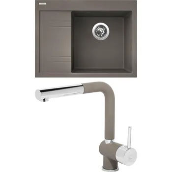 Kuchyňský dřez Set Sinks G3654 (dřez Rim 650 P Truffle 54 pravý + baterie Mix 3 P Truffle 54)