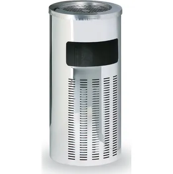 Venkovní odpadkový koš Corping Venkovní odpadkový koš s popelníkem, 305 x 305 x 640 mm, nerez lesklý